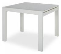 Стол Джокер-Лайт 800*800(1600)*750 (Белый/стекло белое) фото Стол Джокер-Лайт 800*800(1600)*750 (Белый/стекло белое). Фото №1