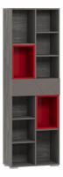 Стеллаж SummitНМ 011.94 , Софт Графит, Ярко-красный/Ясень Анкор темный фото Стеллаж SummitНМ 011.94 , Софт Графит, Ярко-красный/Ясень Анкор темный. Фото №1