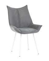 Стул Осло велюр серый белые ножки. Фото №1