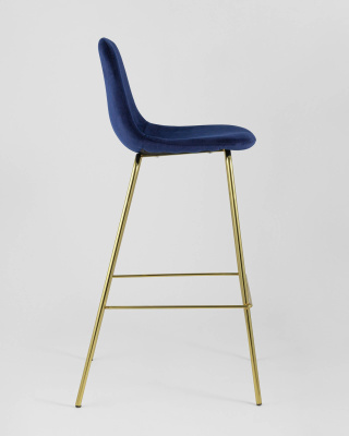 Стул барный Валенсия велюр синий золотые ножки фото Стул барный Валенсия велюр синий золотые ножки. Фото №5