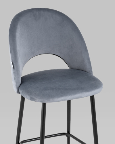 Стул полубарный Меган велюр серый. Фото №9