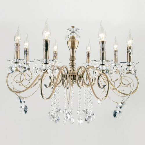 Подвесная люстра Eurosvet Ravenna 10104/8 античная бронза/прозрачный хрусталь Strotskis. Фото №1