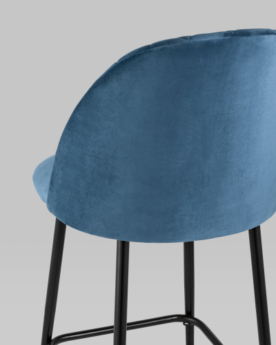 Стул полубарный Марсель велюр пыльно-синий. Фото №8