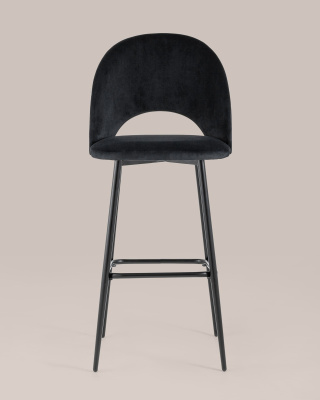 Стул барный Меган велюр черный. Фото