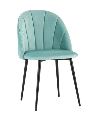 Стул Логан велюр пыльно-голубой. Фото