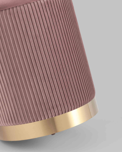 Пуф Шарлотта с ящиком велюр розовый. Фото №7