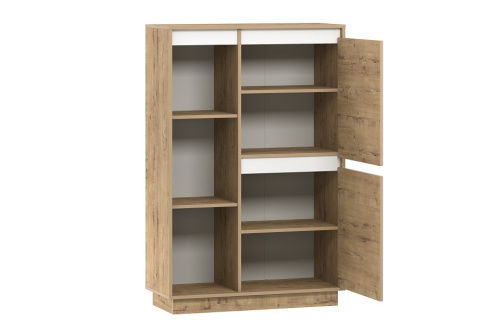 Virginia НМ 011.85 Шкаф комбинированный Правый, Белый Скандинавский/Дуб Бунратти. Фото №2