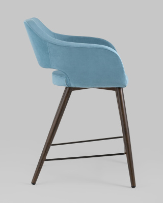 Стул полубарный Саймон велюр пыльно-голубой фото Стул полубарный Саймон велюр пыльно-голубой. Фото