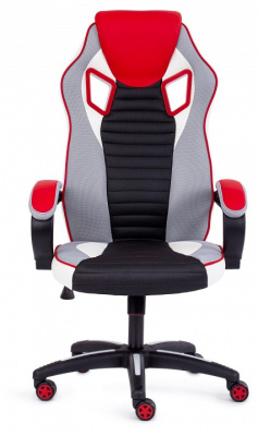 Кресло PILOT кож/зам/ткань, черный перфорированный/св.серый/красный, 36-6/06/TW-14/36-161 фото Кресло PILOT кож/зам/ткань, черный перфорированный/св.серый/красный, 36-6/06/TW-14/36-161. Фото №2