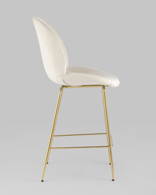 Стул полубарный Beetle со спинкой бежевый. Фото №4