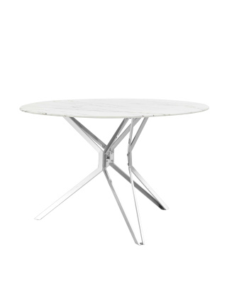 Стол обеденный Балтимор D120 белый стеклянный. Фото