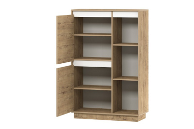 Virginia НМ 011.85 Шкаф комбинированный Левый, Белый Скандинавский/Дуб Бунратти фото Virginia НМ 011.85 Шкаф комбинированный Левый, Белый Скандинавский/Дуб Бунратти. Фото №2