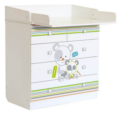 Комод пеленальный Polini kids Simple 1780 Панды, белый фото Комод пеленальный Polini kids Simple 1780 Панды, белый. Фото №3