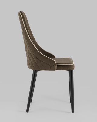 Стул Луис с кантом велюр коричневый. Фото №4