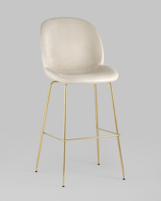 Стул барный Beetle со спинкой бежевый. Фото