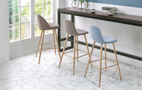 Барный стул 350B голубой/дерево. Фото №11