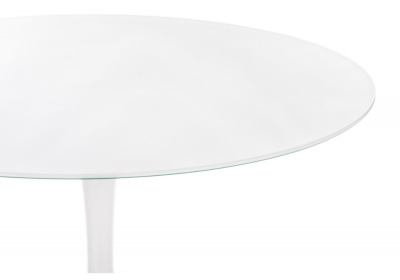 Стол стеклянный Tulip 90 white фото Стол стеклянный Tulip 90 white. Фото №2