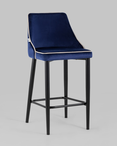 Стул полубарный Коби велюр синий. Фото №3