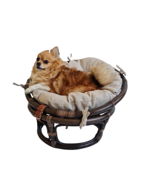 Кресло папасан - мини 23/01Е, цвет: темно - коричневый. Фото №2