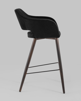 Стул барный Саймон велюр черный фото Стул барный Саймон велюр черный. Фото №4