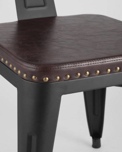 Стул TOLIX ARMS SOFT с подлокотниками черный матовый. Фото №8