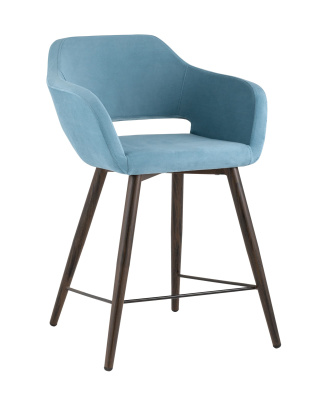 Стул полубарный Саймон велюр пыльно-голубой фото Стул полубарный Саймон велюр пыльно-голубой. Фото