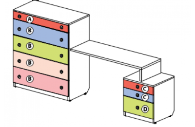 Стол с комодом и опорной тумбой Силуэт. Фото №2