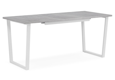 Стол деревянный Лота Лофт 120 25 мм бетон / белый матовый. Фото №2