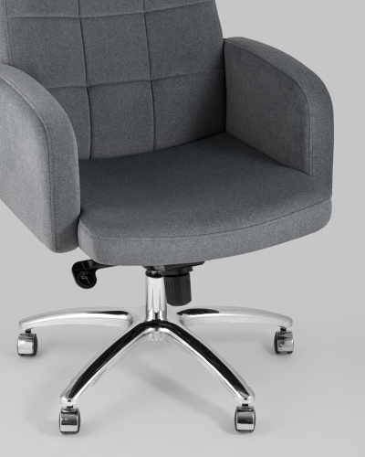 Кресло руководителя Лансет микровелюр темно-серый. Фото №9