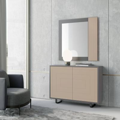 Узкая тумба NORA 3008.2 Plomo/Almendra. Фото №2