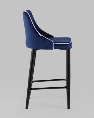 Стул полубарный Коби велюр синий. Фото