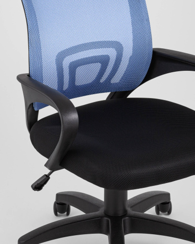 Кресло офисное TopChairs Simple голубое. Фото №9