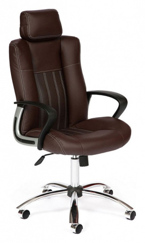 Компьютерное кресло OXFORD хром кож/зам, коричневый/коричневый перфорированный, 2 TONE/2 TONE /06. Фото №1