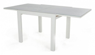 Стол Джокер-Лайт 800*800(1600)*750 (Белый/стекло белое) фото Стол Джокер-Лайт 800*800(1600)*750 (Белый/стекло белое). Фото №2