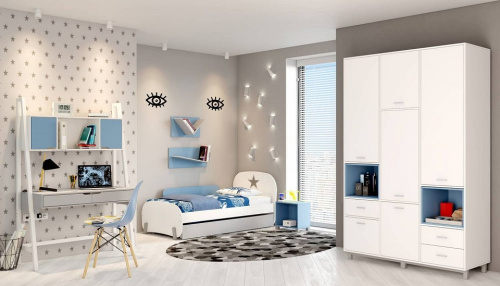 Шкаф комбинированный Polini Kids Mirum, белый фото Шкаф комбинированный Polini Kids Mirum, белый. Фото №4