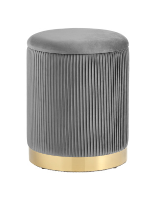 Пуф Шарлотта с ящиком велюр серый. Фото №2