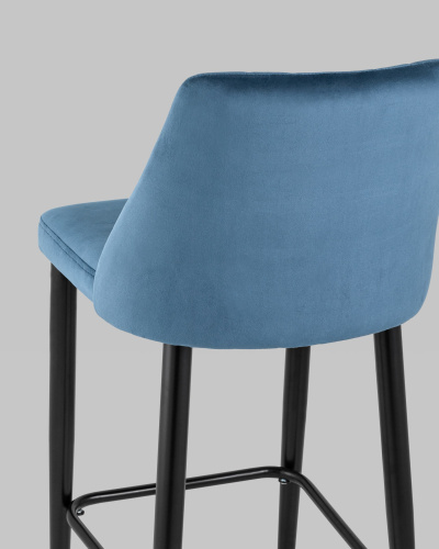 Стул полубарный Диего велюр пыльно-синий. Фото №8