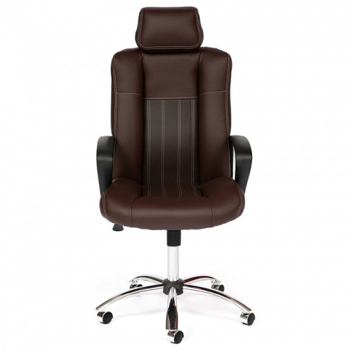 Компьютерное кресло OXFORD хром кож/зам, коричневый/коричневый перфорированный, 2 TONE/2 TONE /06. Фото №2