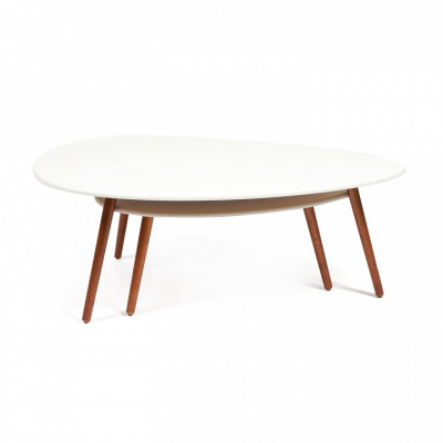 Стол журнальный HAMPTON МДФ/дерево, 120*70*46/80*50*36 см, Белый (ножки орех) фото Стол журнальный HAMPTON МДФ/дерево, 120*70*46/80*50*36 см, Белый (ножки орех). Фото №2