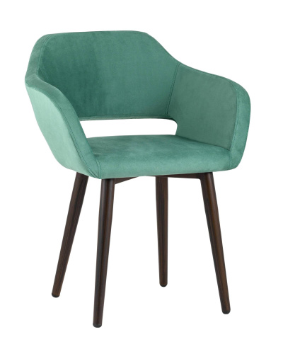 Стул с подлокотниками Саймон велюр морской. Фото №1